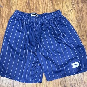 Navy Striped Kids Shorts